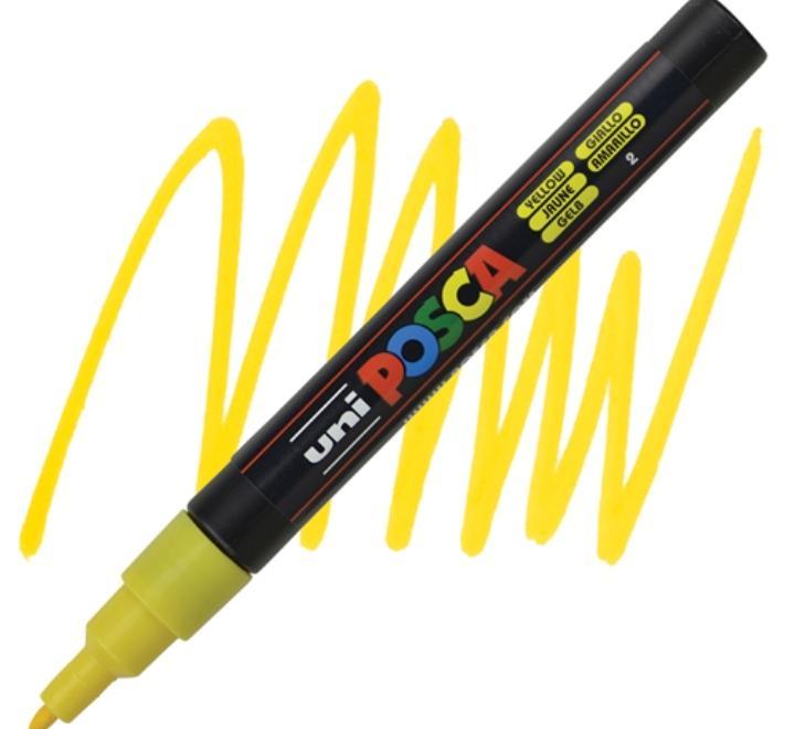 UNI PC-3M Posca jelölő 0,9-1,3 mm - sárga