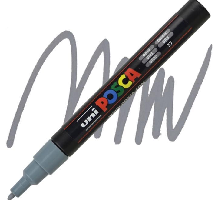 Marker UNI PC-3M Posca 0,9-1,3 mm - szürke