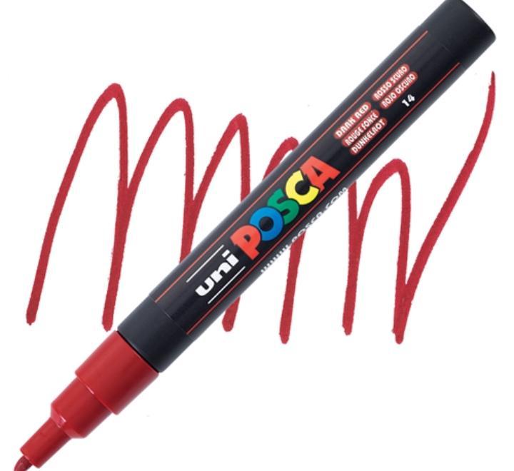 UNI PC-3M Posca jelölő 0,9-1,3 mm - sötétpiros