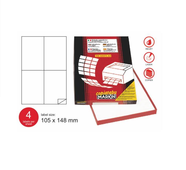 Öntapadós címke 4/A4 105x148 mm