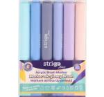 Akril ecsetes filctoll, 6 szín/készlet Strigo
