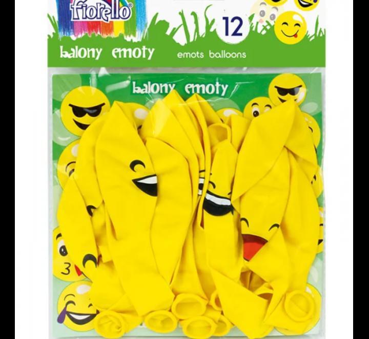 Balon 30.5cm emoti coane 12/set galben