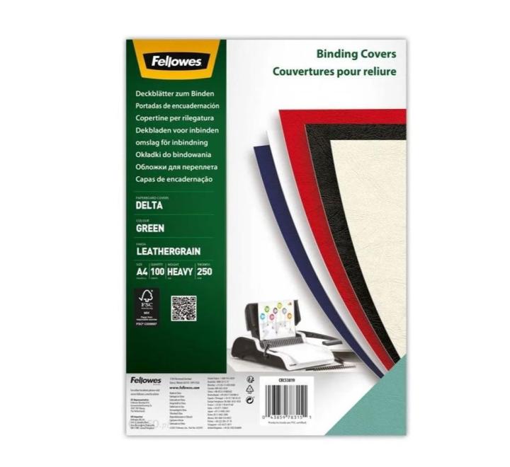 Bőr hatású borítólap A4 Zöld FELLOWES