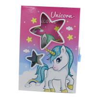Jurnal cu lacat in cutie decorativa, Unicorn 14×20 cm