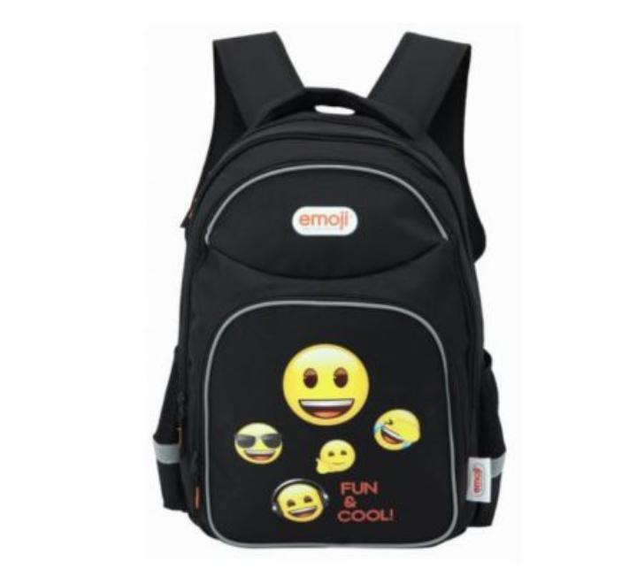 Ghiozdan Gimnaziu Emoji Clasic Negru 3 ferm. Pigna 42x30x20cm