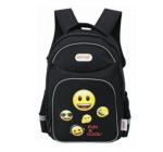 Ghiozdan Gimnaziu Emoji Clasic Negru 3 ferm. Pigna 42x30x20cm