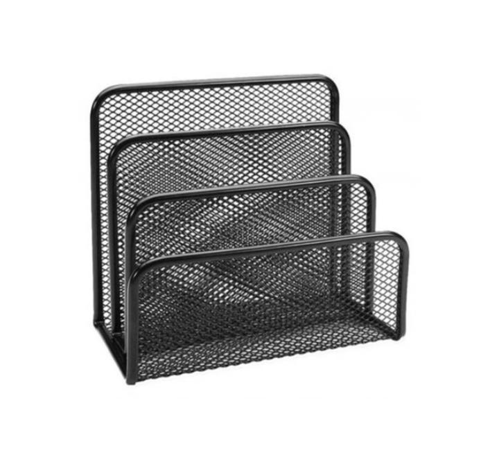 Fémhálós levéltartó háromrészes fekete mesh