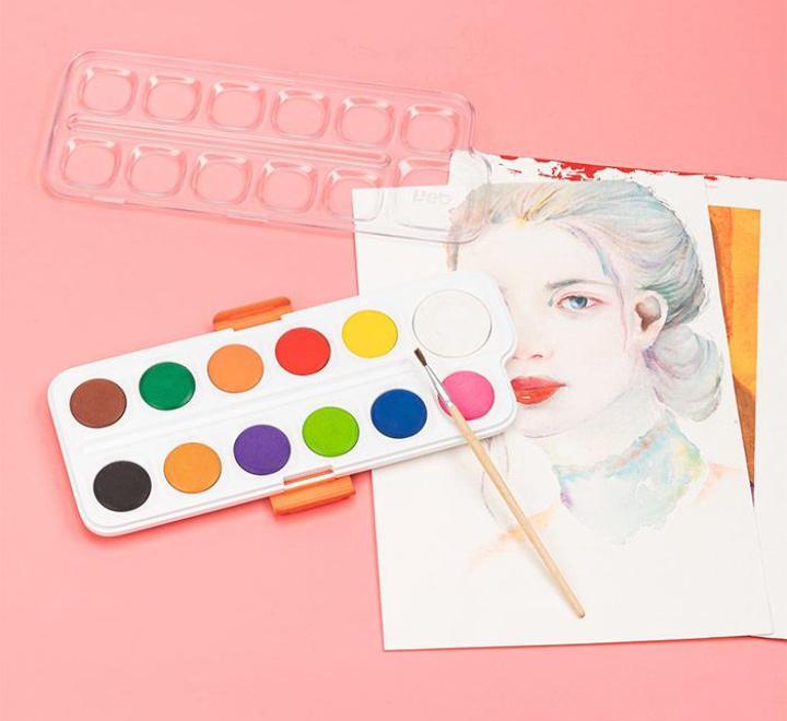 Vízfesték 12 szín+ ecset Deli