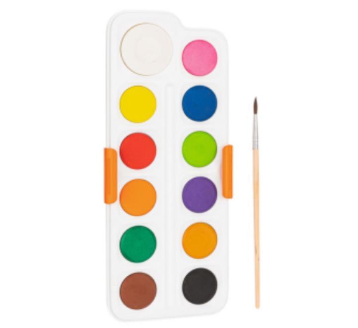 Vízfesték 12 szín+ ecset Deli