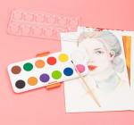 Vízfesték 12 szín+ ecset Deli