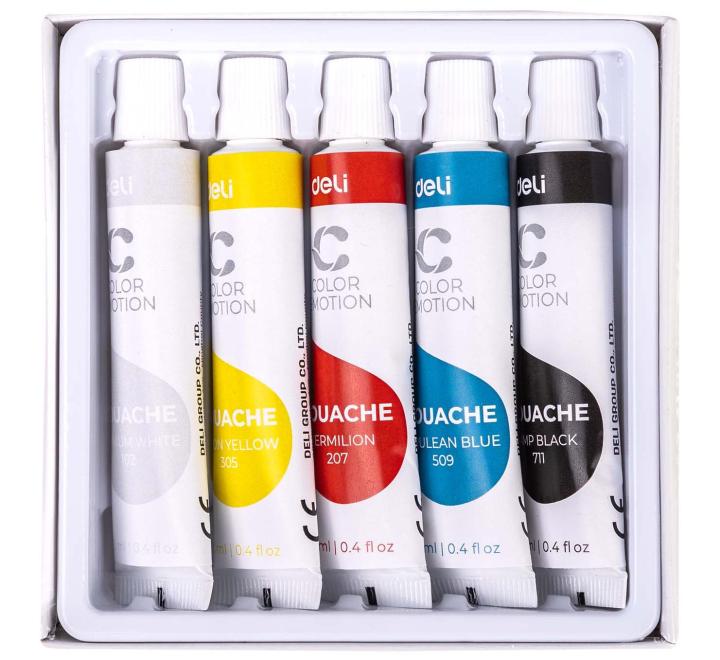 Gouache festék 5/szett 12 ml Deli