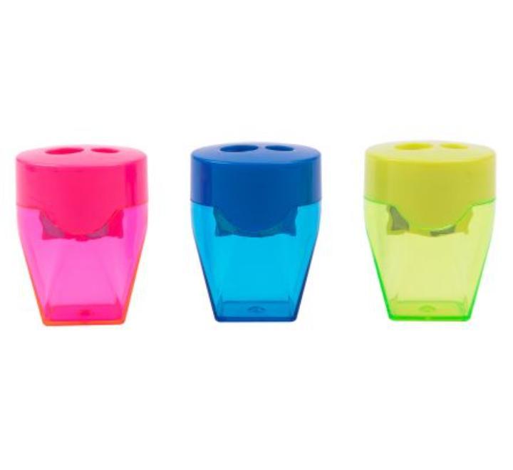 Hegyező,dupla, műanyag Deli