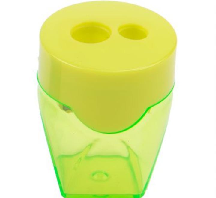 Hegyező,dupla, műanyag Deli