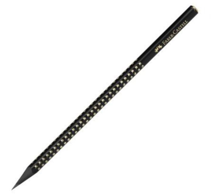 Creion grafit B Sparkle lemn negru Gold