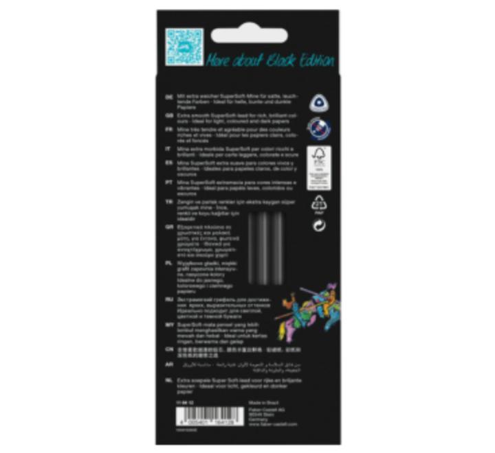 Színes ceruzák 12 szín pasztell+neon fekete Faber Castell