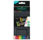 Színes ceruzák 12 szín pasztell+neon fekete Faber Castell