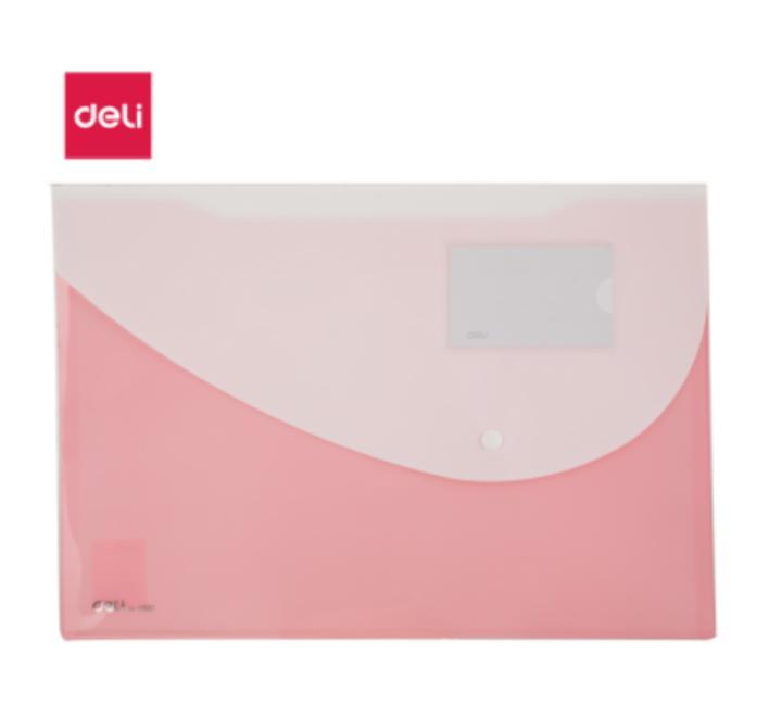 Mapa plastic cu buton si buzunar A4 culori Macaron Deli