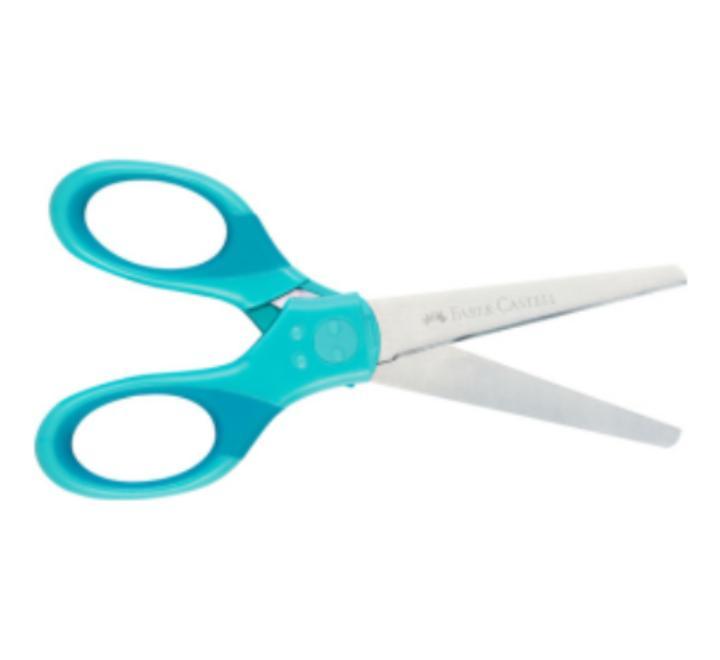 Foarfeca scolara cu protectie Grip Turcoaz Faber-Castell