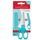 Foarfeca scolara cu protectie Grip Turcoaz Faber-Castell