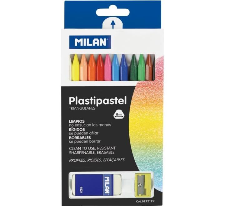 Creion cerat + radiera + ascutitoare 12 culori Milan