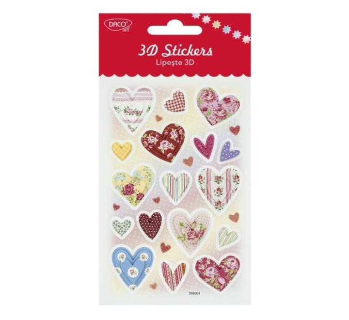 Accesorii craft Inimi lipeste 3D