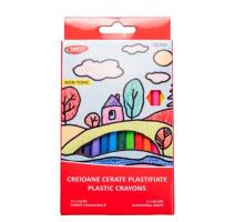 Creioane cerate Plastifiate + Ascutitoare Daco