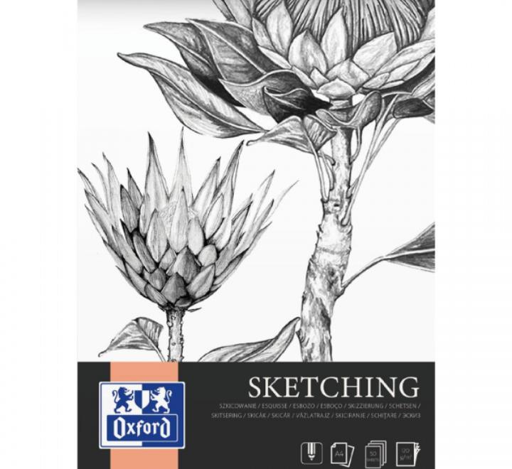 Bloc desen Oxford Sketching A4 50 file,120 g/mp