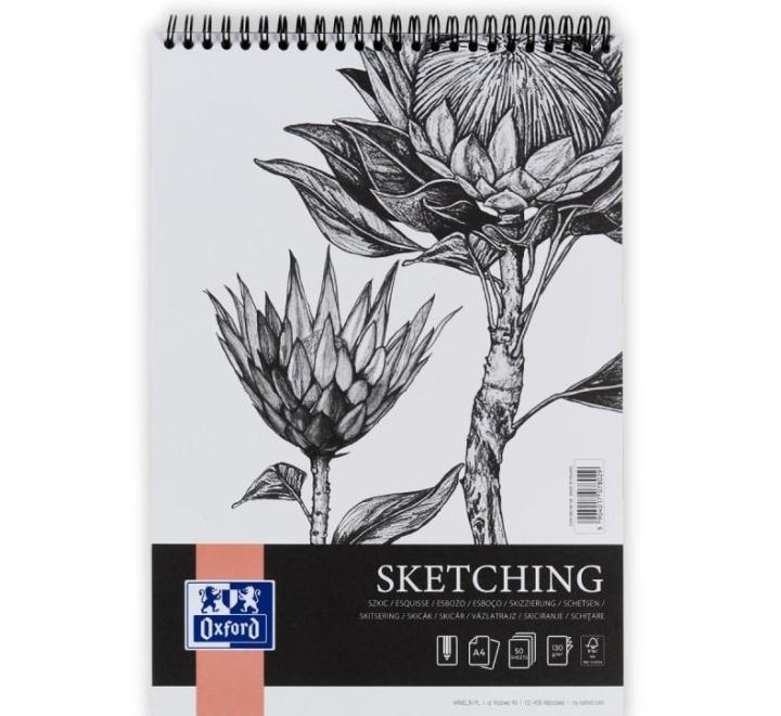 Bloc desen Oxford Sketching A4 50 file,130 g/mp