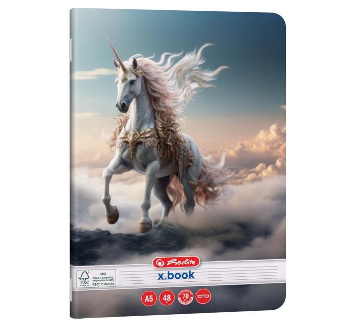 Füzet A5 48 lapos,vonalas Unicorn motivum