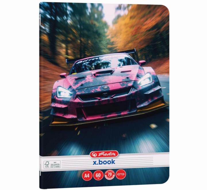 Füzet A4 60 lapos. vonalas Race Cars