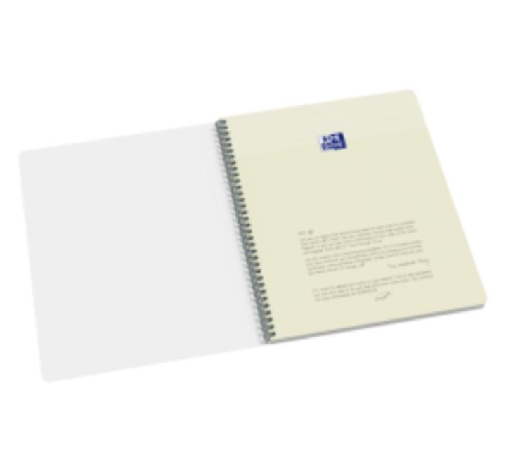 Caiet Oxford Origins, A4+ 70 file, Hartie Optik 90g/mp, spira dubla,gri