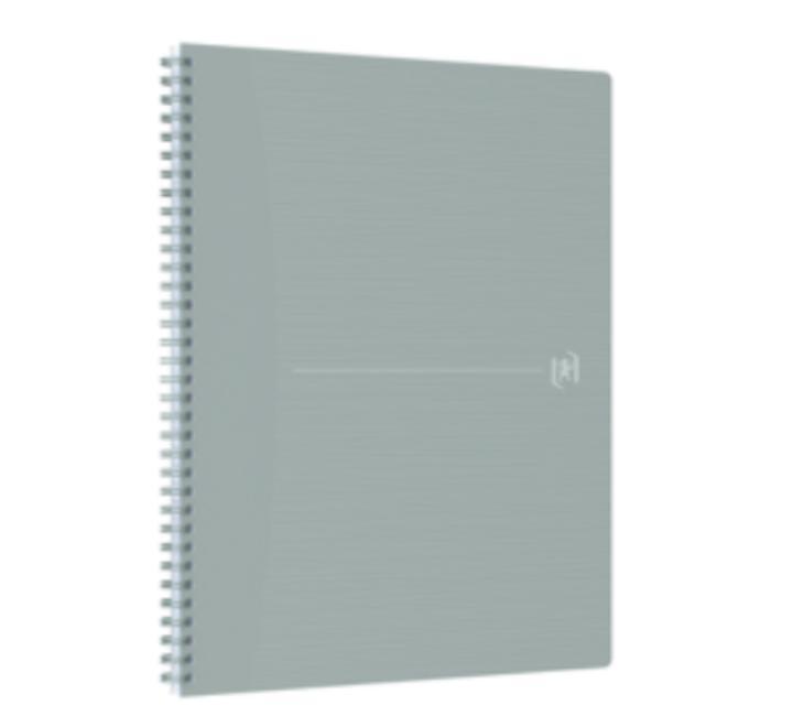 Caiet Oxford Origins, A4+ 70 file, Hartie Optik 90g/mp, spira dubla,gri