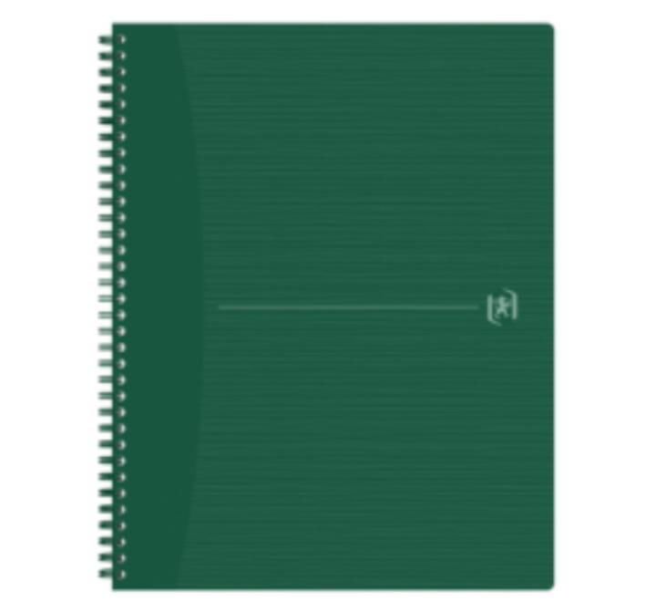Caiet Oxford Origins, A4+ 70 file, Hartie Optik 90g/mp, spira dubla,verde