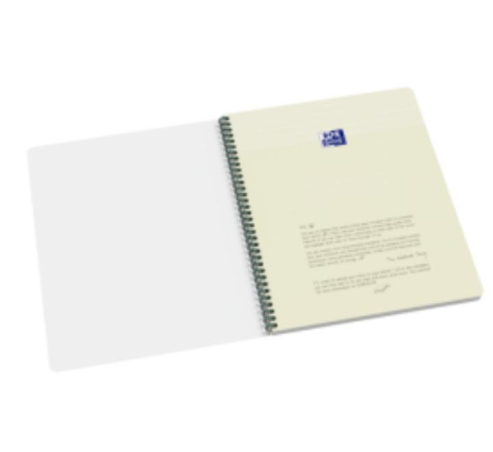 Caiet Oxford Origins, A4+ 70 file, Hartie Optik 90g/mp, spira dubla,verde