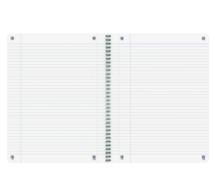 Caiet Oxford Origins, A4+ 70 file, Hartie Optik 90g/mp, spira dubla,verde