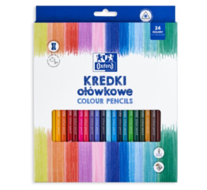 Creioane colorate triunghiulare 24 culori Oxford