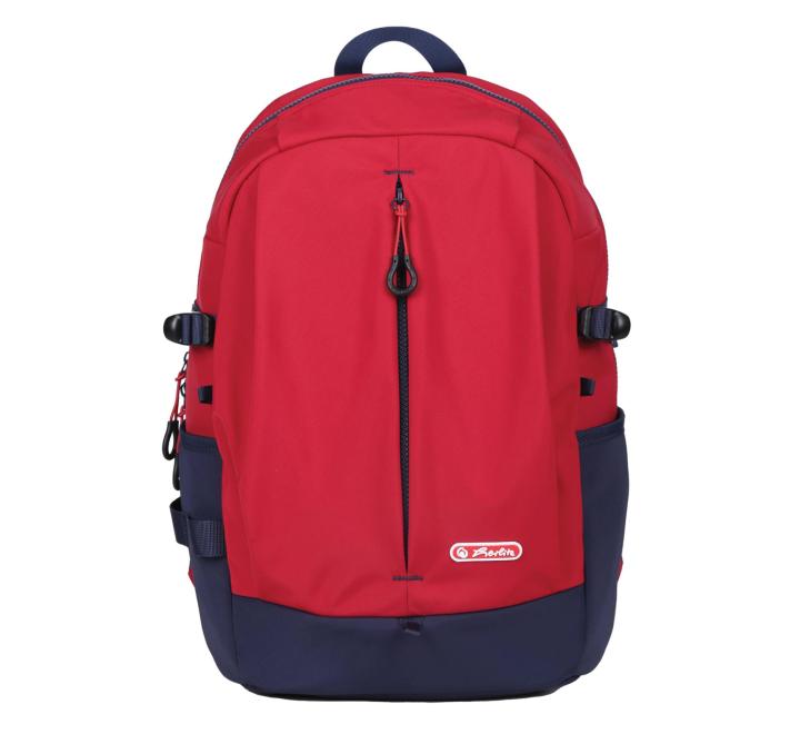 Rucsac modern fit, rosu/albastru