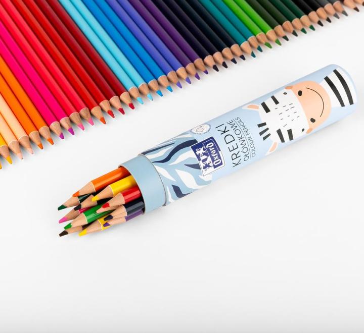 Creioane colorate Oxford Kids 12 culori, diverse motive