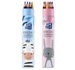 Creioane colorate Oxford Kids 12 culori, diverse motive