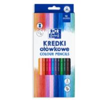 Creioane colorate Oxford triunghilare 12 culori+ascutitoare