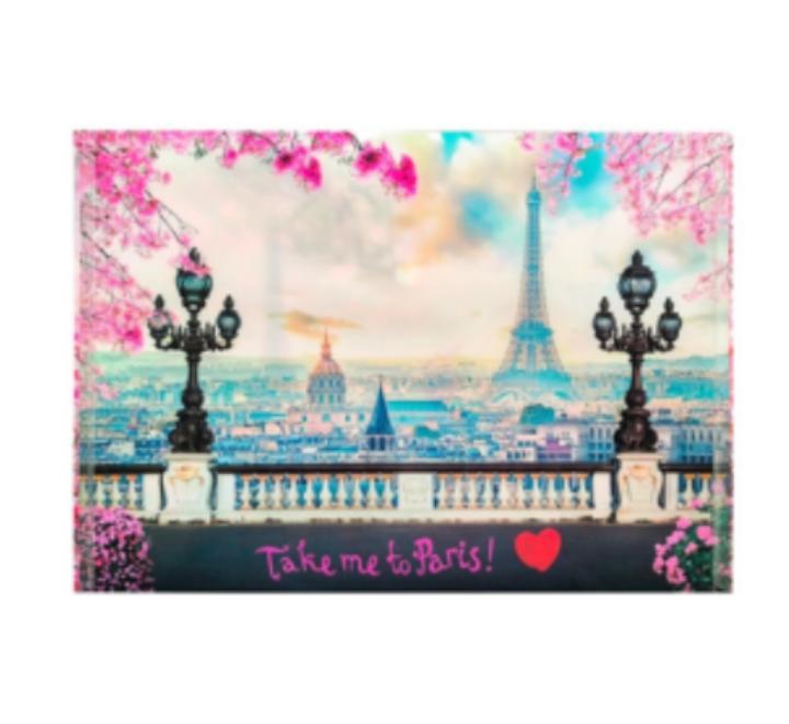 Személyre szabott mappa gombbal A4 PP Paris