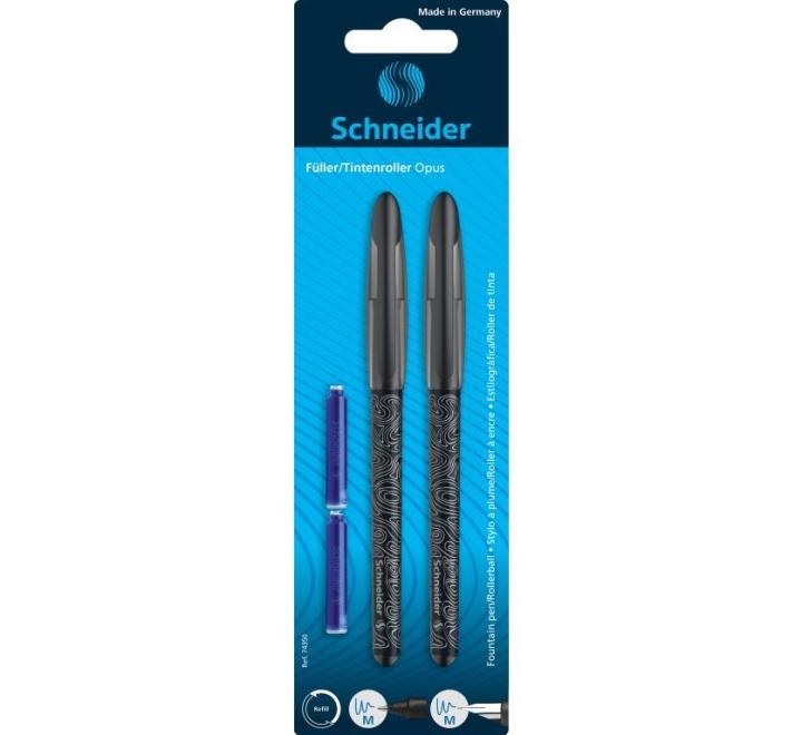 Stilou + Roller Schneider Opus + 2 rezerve/blister negru