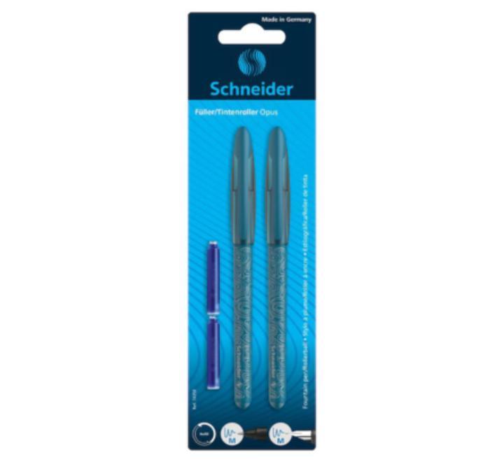 Stilou + Roller Schneider Opus + 2 rezerve/blister verde