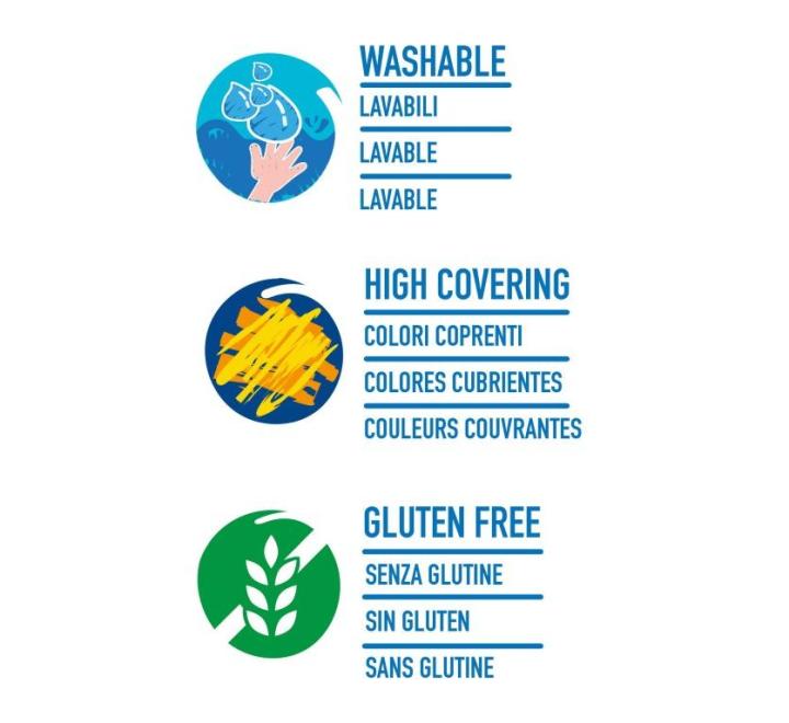 Acuarele tempera Carioca 7 culori 10 ml cu tăviță și pensulă