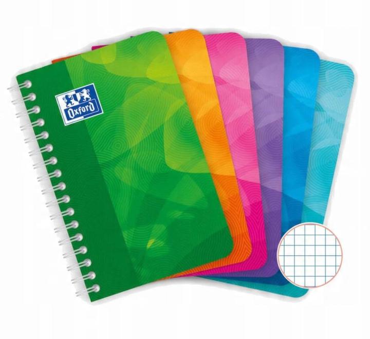 Caiet Oxford 90x140mm 80 file, coperta din polipropilena, spirala dubla, hartie alba 90g/m2