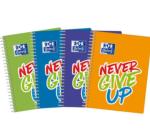 Füzet Oxford Never Give A4, 80 lap, 90 g/m²-es optikai papír, kockás, különböző színekben