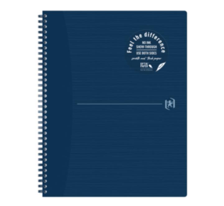 Oxford Origins A4+ füzet, 70 oldal, 90 g/m²-es optikai papír, kockás, sötétkék