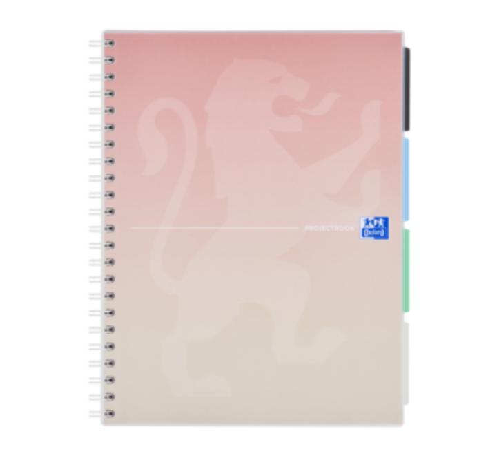 Oxford Project Book szervezőfüzet, A4-es, 80 oldal, 90 g/m²-es optikai papír, kockás, különböző színekben