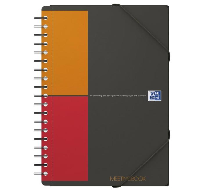 Oxford International Meeting Book szervezőnapló, B5, 80 oldal, 90 g/m²-es optikai papír, kockás, szürke
