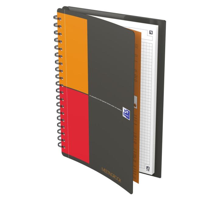 Oxford International Meeting Book szervezőnapló, B5, 80 oldal, 90 g/m²-es optikai papír, kockás, szürke